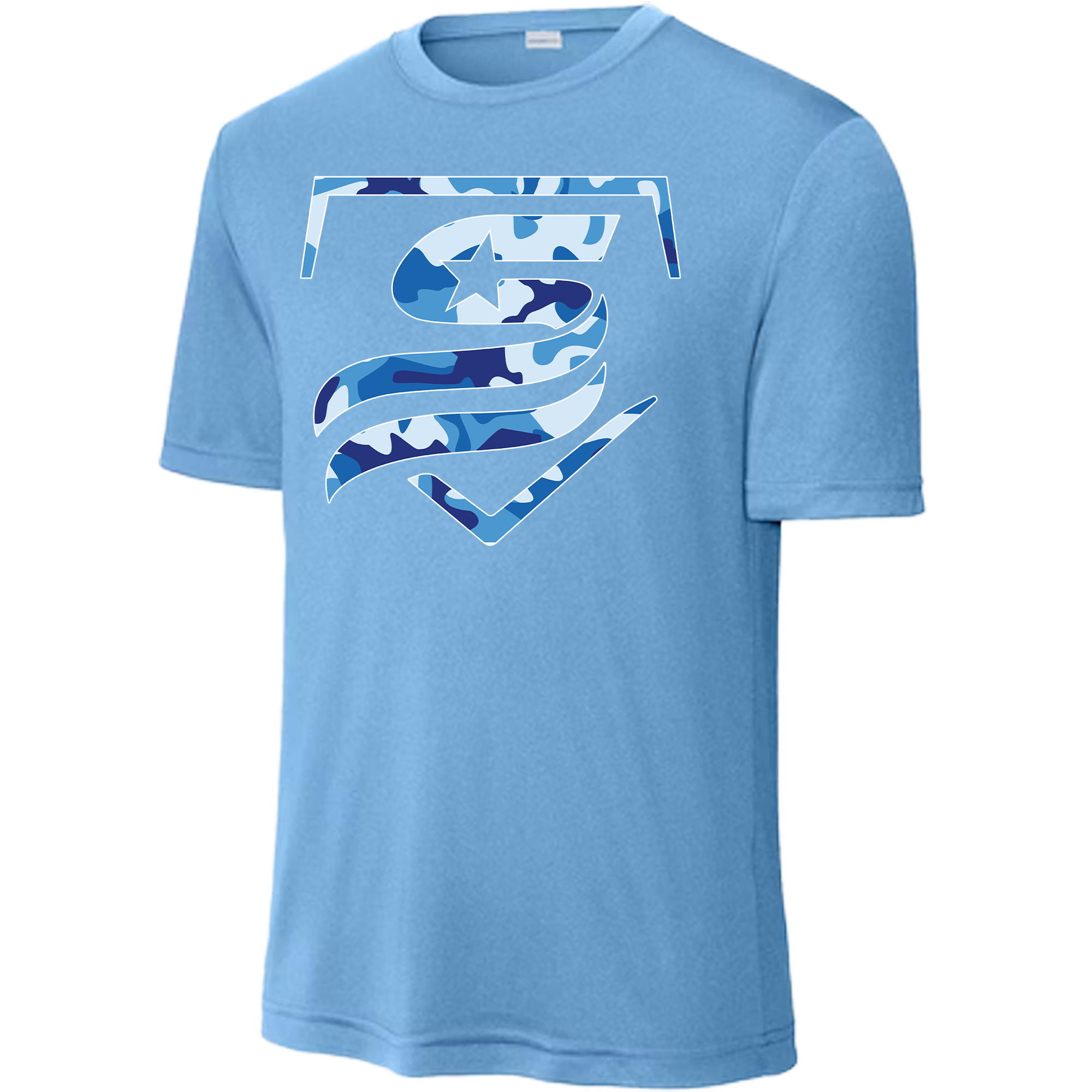 USSSA Blue Camo Dri-Fit Crew Neck