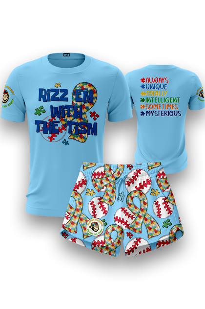 Rizz Em With The Tism Crew Neck + Shorts Set